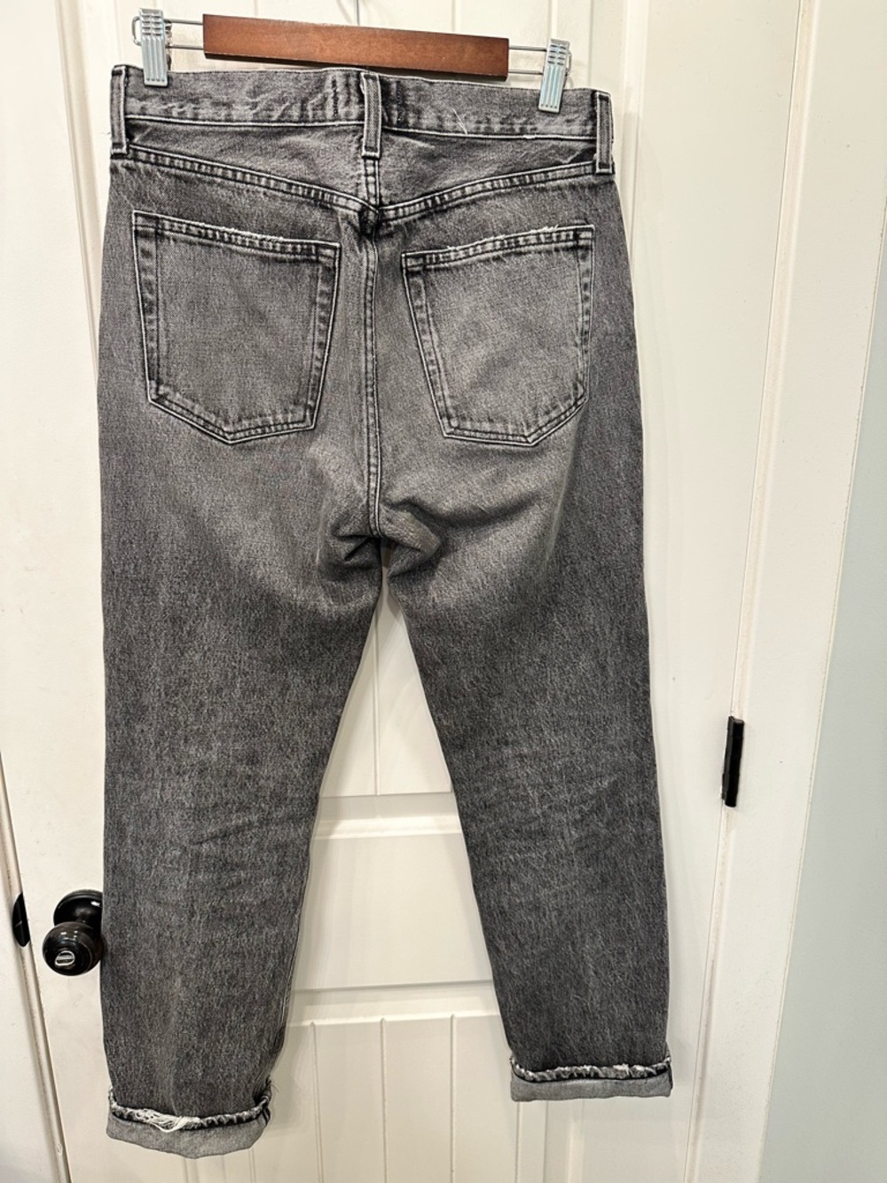 AGOLDE Valen Mid Rise Straight Leg Jeans Gray Wash Size 26 - Picture 4 of 6